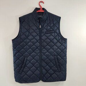 Haggar Heritage Collection Dark Blue Quilted Vest Mens Medium